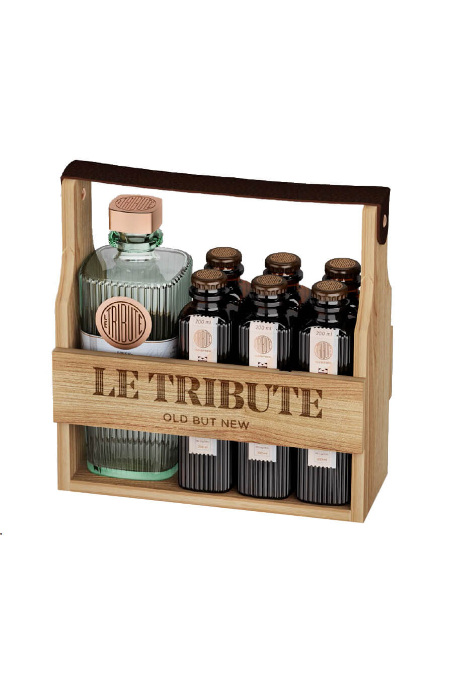 WFY.Shop > Le Tribute Gin Gift Box DE (Holzkiste mit 1x Tribute Gin 70cl +  6x Tonic 20cl)